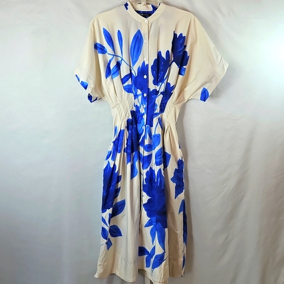 Natori Andora Blue and White Floral  Dress Size 6 - Picture 4 of 9